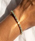 Elegant 925 Sterling Silver Bracelet with Turquoise Blue Stones and Delicate Gold-Plated Chain Design for Women