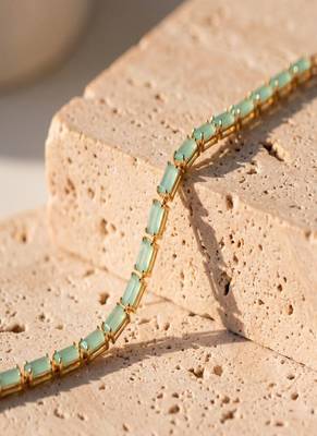 Elegant 925 Sterling Silver Bracelet with Turquoise Blue Stones and Delicate Gold-Plated Chain Design for Women 4