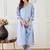 Women Floral Printed Linen Kurta with Trousers & Dupatta