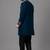 Navy blue velvet sherwani set