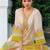 Women Floral Printed Regular Thread Work Kurta with Trousers & With Dupatta