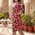 Plus Size Maroon Printed A-Line Kurta Trousers Set