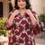Plus Size Maroon Printed A-Line Kurta Trousers Set