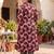 Plus Size Maroon Printed A-Line Kurta Trousers Set