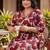 Plus Size Maroon Printed A-Line Kurta Trousers Set