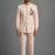 Cream art silk indo western set