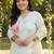 Plus Size Sea Green Printed Straight Kurta Trousers With Dupatta Set