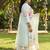 Plus Size Sea Green Printed Straight Kurta Trousers With Dupatta Set