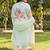 Plus Size Sea Green Printed Straight Kurta Trousers With Dupatta Set