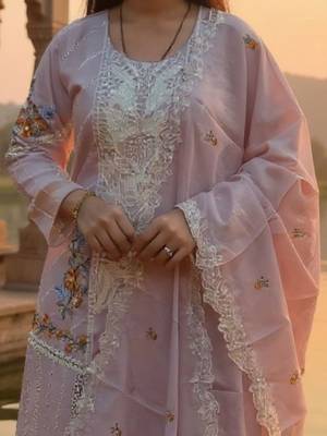 Women Floral Embroidered Cotton Kurta with Trousers & Dupatta 2