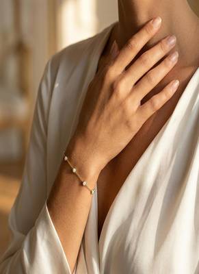 Elegant 925 Sterling Silver Bracelet with Blue Opal Stones and Delicate Gold-Plated Chain Design for Women 5