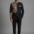 Black art silk indo western set