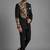 Black art silk indo western set
