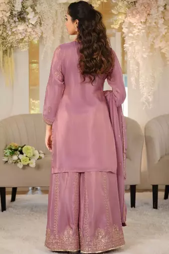 Women Ethnic Motifs Embroidered Regular Thread Work Kurta with Palazzos & With Dupatta