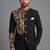 Black art silk indo western set