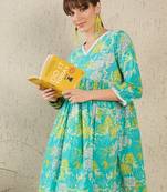 Floral Printed Regular Pure Cotton A-Line Kurta With Trousers