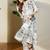 Women White Printed Regular V-Neck A-Line Pure Cotton Kurta Sets
