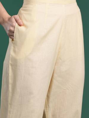 Floral Embroidered Pure Cotton Kurta with Trousers & Dupatta 3