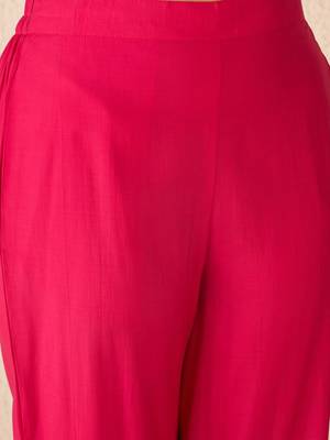 Embroidered Gotta Patti Work V Neck Kurta With Trousers & Dupatta 4