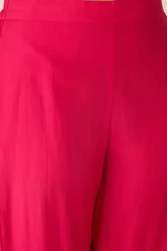 Embroidered Gotta Patti Work V Neck Kurta With Trousers & Dupatta