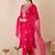 Embroidered Gotta Patti Work V Neck Kurta With Trousers & Dupatta