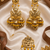 Yellow leaf work earrings tikka set