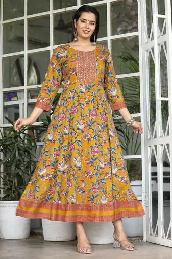 Reyon mustrad anarkali gown