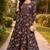 Reyon navy blue anarkali gown