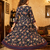 Reyon navy blue anarkali gown