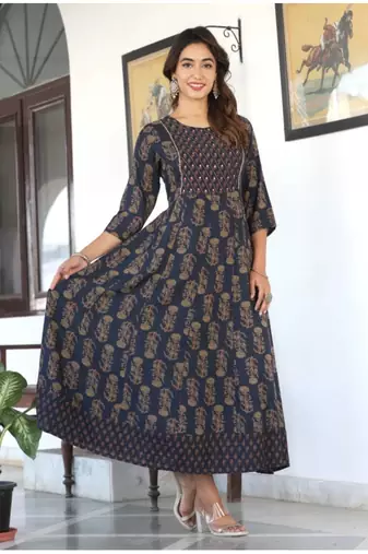 Reyon anarkali gown