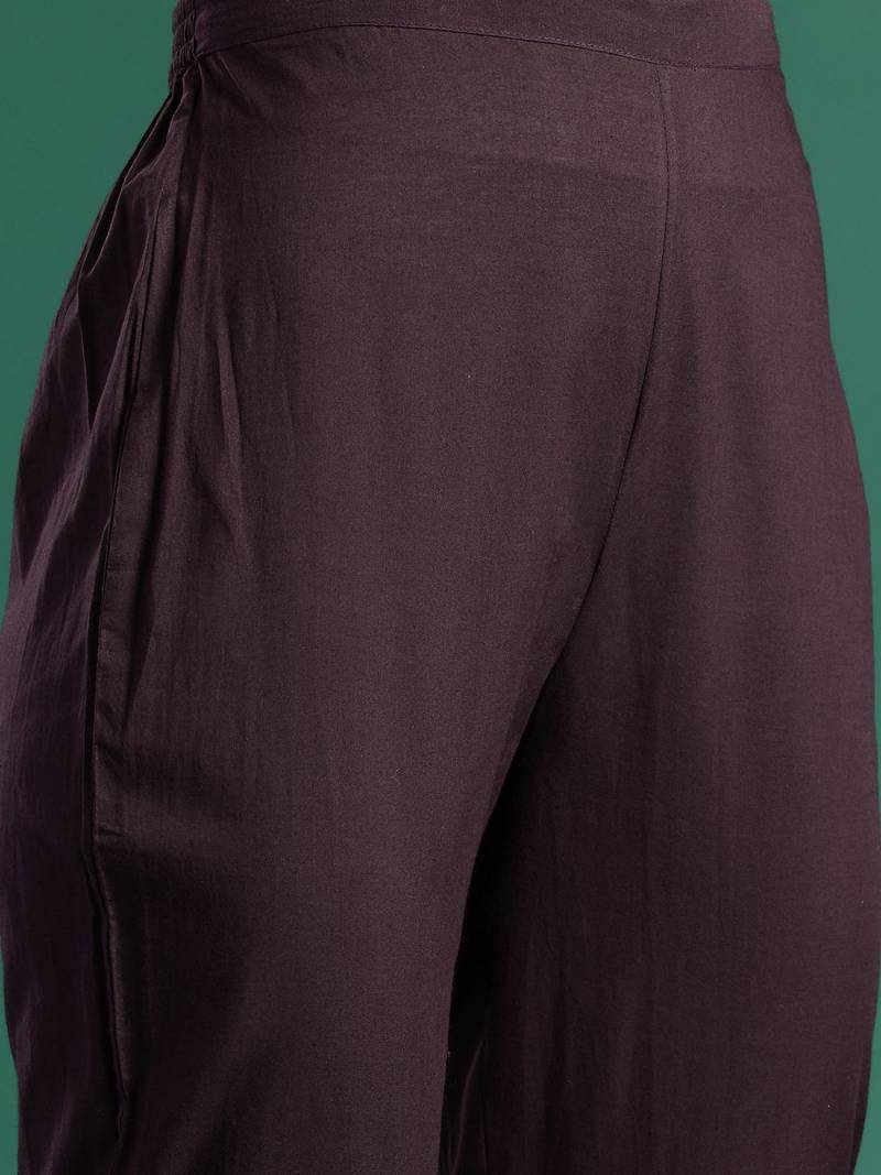 Women Striped Regular Mirror Work Pure Cotton Kurta with Trousers & With Dupatta
