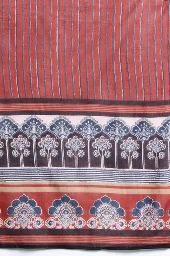 Women Striped Regular Mirror Work Pure Cotton Kurta with Trousers & With Dupatta