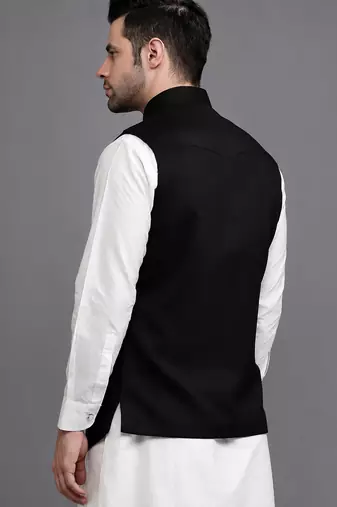 Black cotton kurta jacket