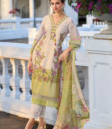 Floral Embroidered Regular Thread Work Kurta With Trouser & Dupatta