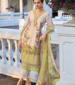 Floral Embroidered Regular Thread Work Kurta With Trouser & Dupatta