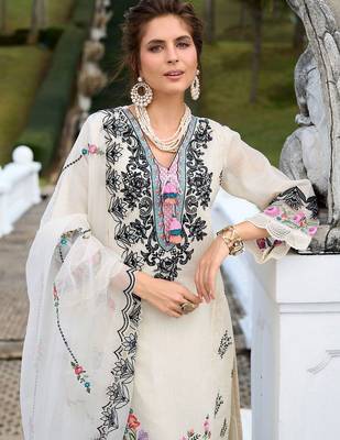 Ethnic Motifs Embroidered Pure Cotton Kurta with Trousers & Dupatta 1