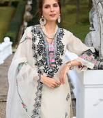 Ethnic Motifs Embroidered Pure Cotton Kurta with Trousers & Dupatta