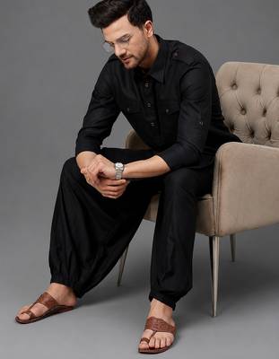Black cotton pathani 1