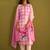 Floral Printed Sweetheart Neck Stone Work Linen Kurta With Trouser & Dupattta