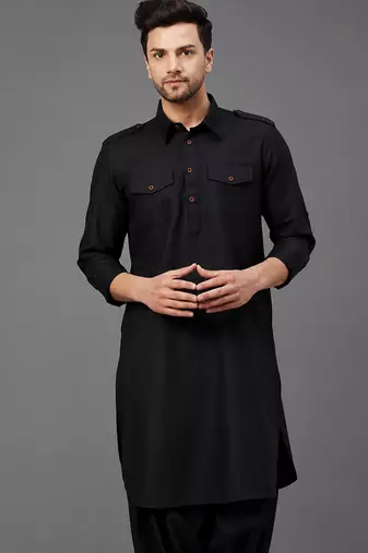 Black cotton pathani