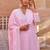 Floral Embroidered V-Neck Thread Work Pure Cotton Kurta With Trousers & Dupatta