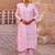 Floral Embroidered V-Neck Thread Work Pure Cotton Kurta With Trousers & Dupatta