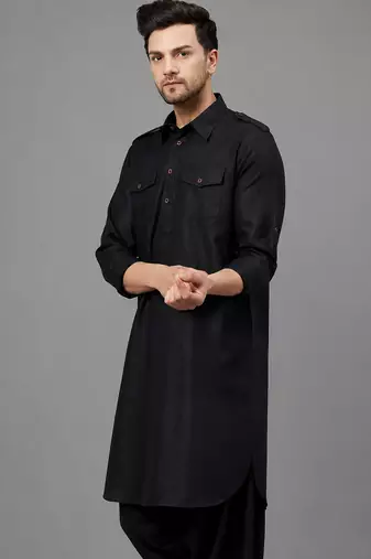 Black cotton pathani