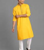 Yellow cotton kurta pant