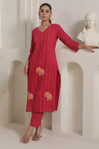 Women Ethnic Motifs Printed Pure Cotton Kurta with Trouser