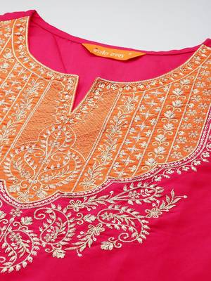 Ethnic Motifs Embroidered Regular Kurta with Trousers 2