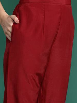 Ethnic Motifs Embroidered Sequinned Kurta with Trousers & Dupatta 3