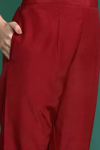 Ethnic Motifs Embroidered Sequinned Kurta with Trousers & Dupatta