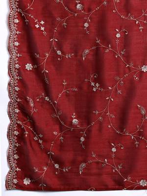Ethnic Motifs Embroidered Sequinned Kurta with Trousers & Dupatta 4