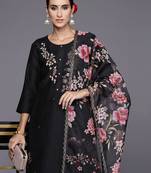 Women Floral Embroidered Regular Kurta with Trousers & Dupatta
